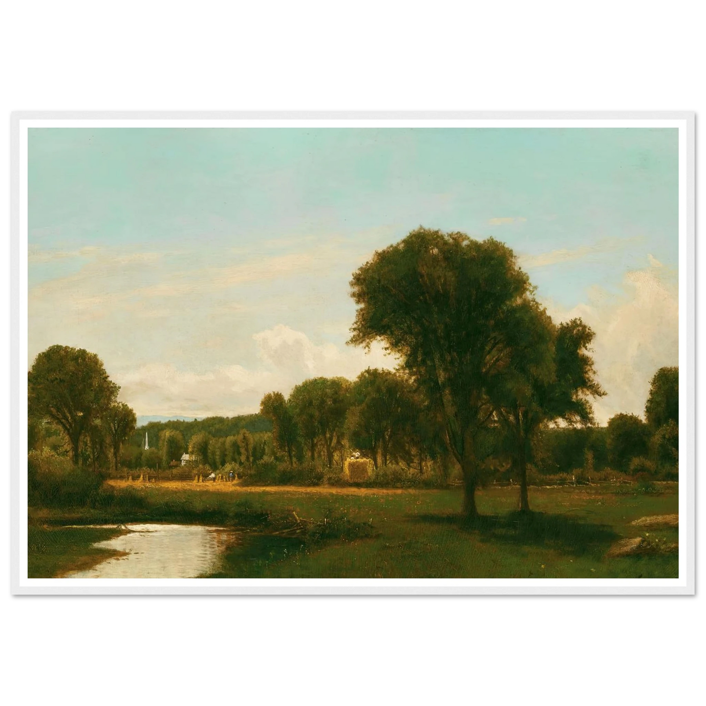 Medfield Landscape (circa 1868-69) Art Print | George Inness - Framed Poster - 30x40 cm / 12x16″ - Black frame