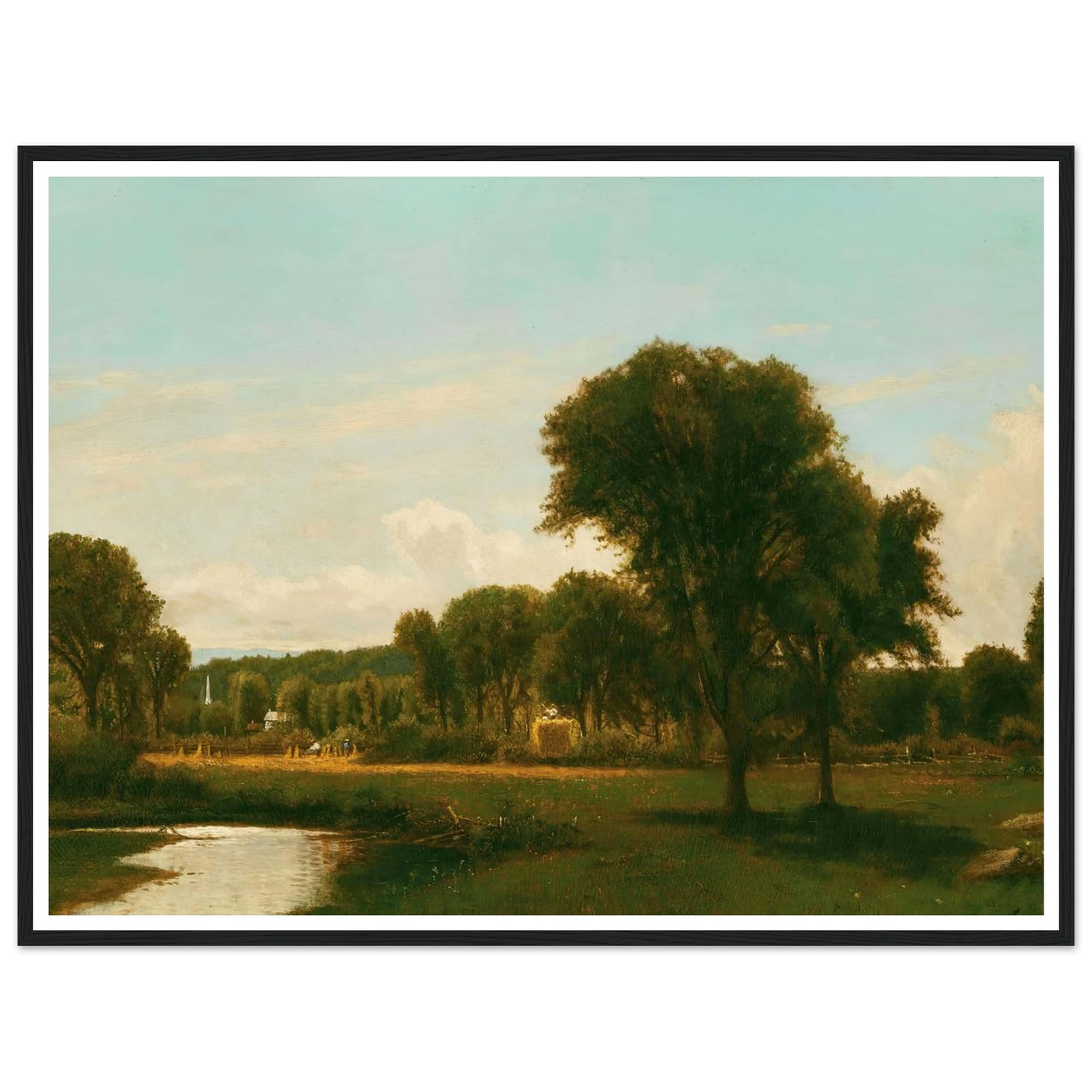 Medfield Landscape (circa 1868-69) Art Print | George Inness - Framed Poster - 30x40 cm / 12x16″ - Black frame