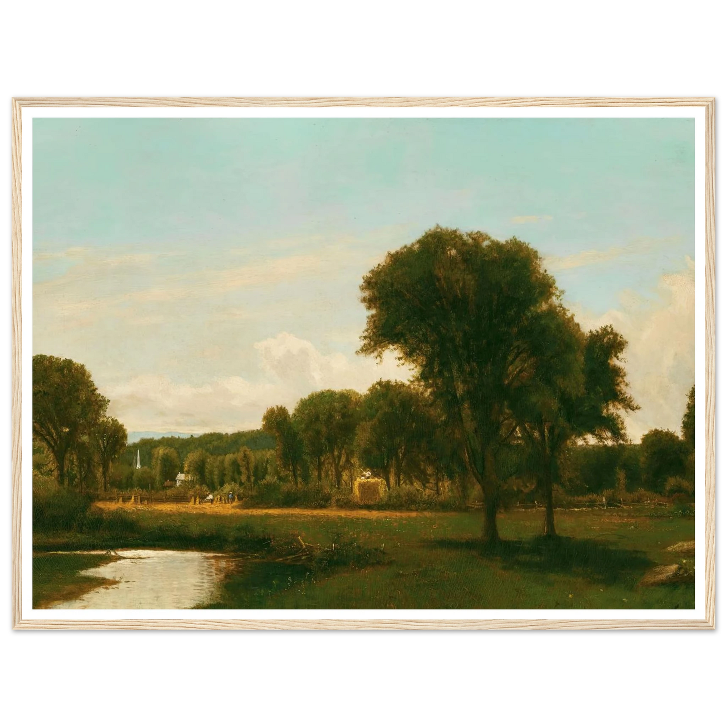 Medfield Landscape (circa 1868-69) Art Print | George Inness - Framed Poster - 30x40 cm / 12x16″ - Black frame