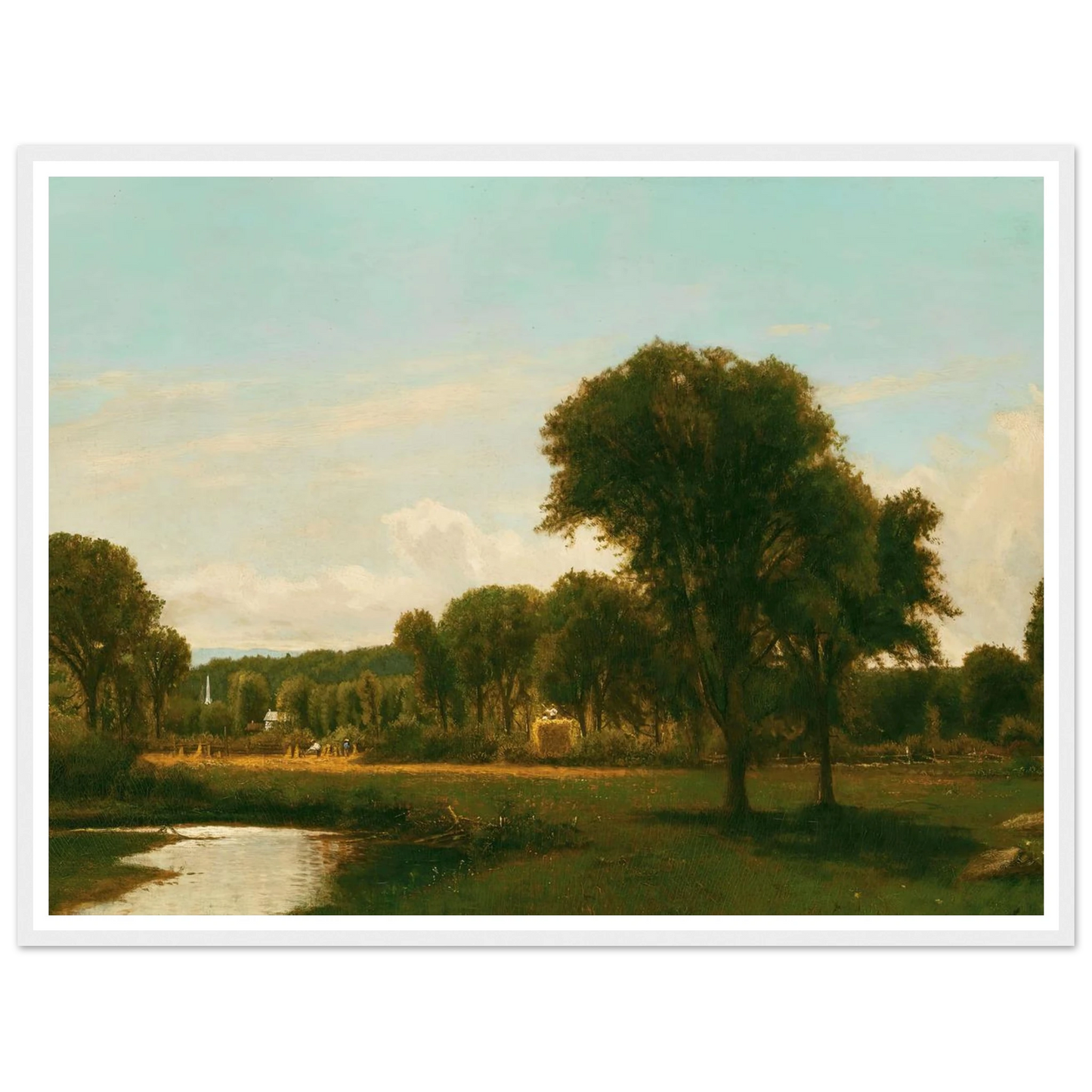 Medfield Landscape (circa 1868-69) Art Print | George Inness - Framed Poster - 30x40 cm / 12x16″ - Black frame