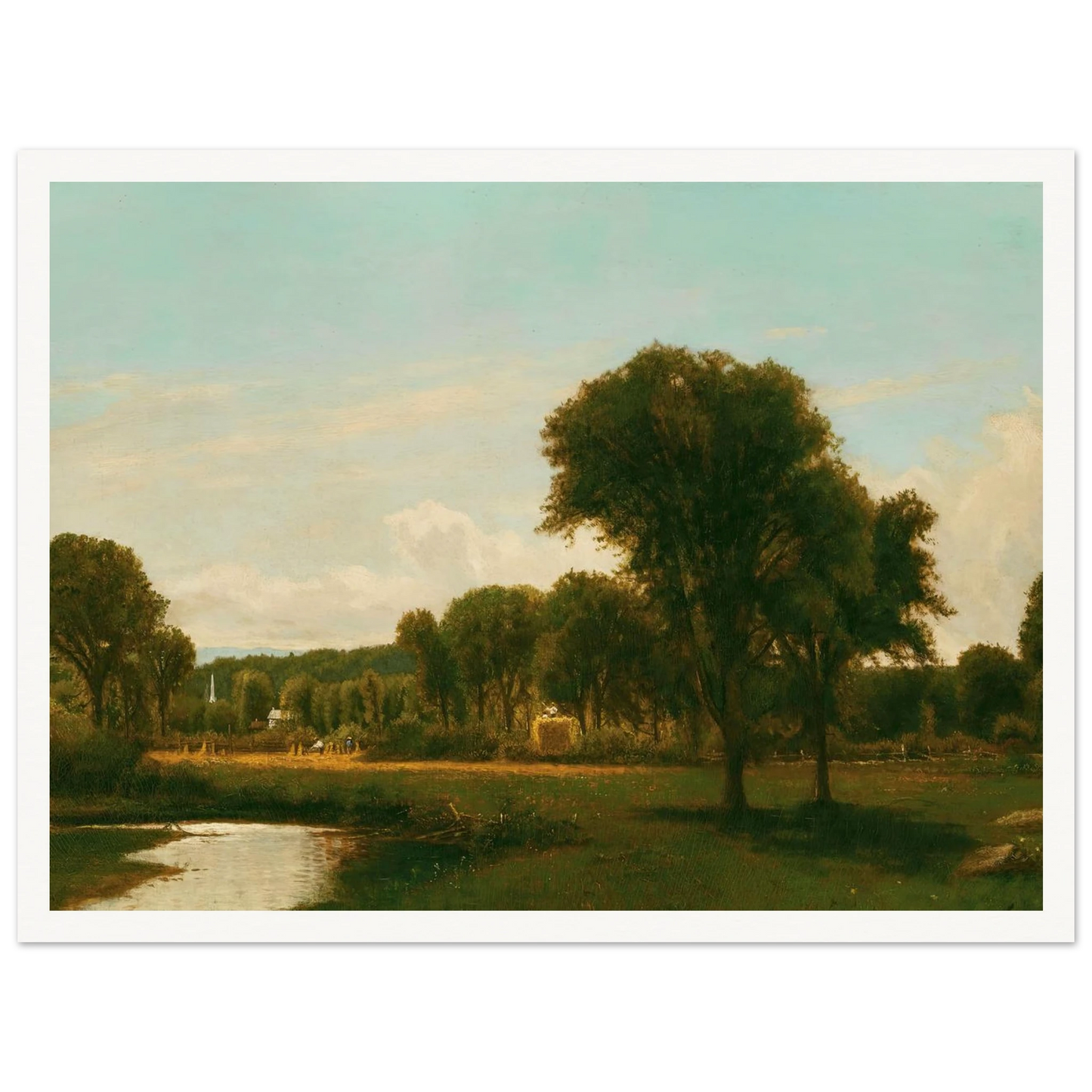 Medfield Landscape (circa 1868-69) Art Print | George Inness - Framed Poster - 30x40 cm / 12x16″ - Black frame