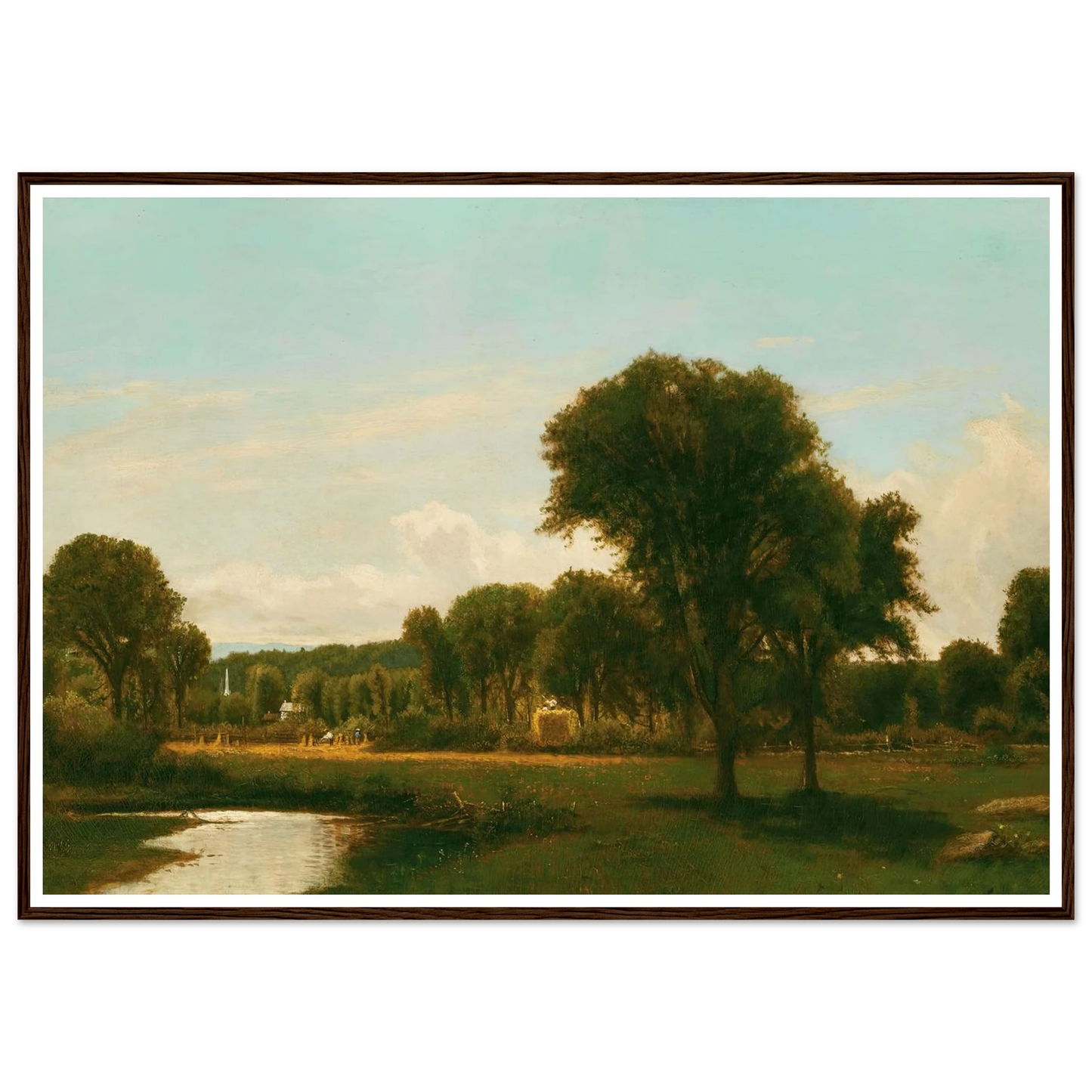 Medfield Landscape (circa 1868-69) Art Print | George Inness - Framed Poster - 30x40 cm / 12x16″ - Black frame