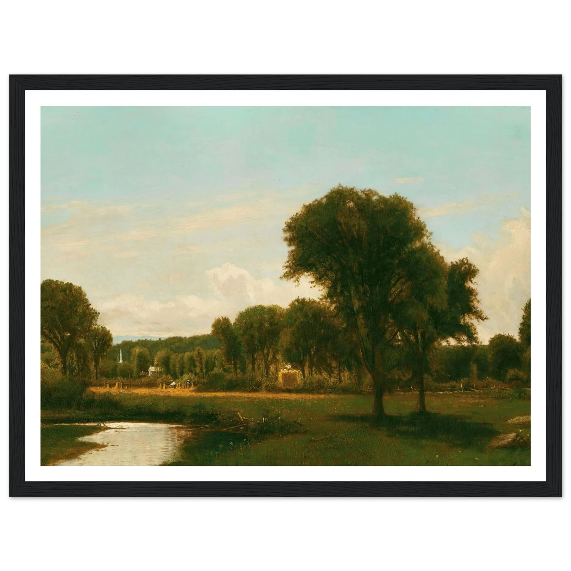 Medfield Landscape (circa 1868-69) Art Print | George Inness - Framed Poster - 30x40 cm / 12x16″ - Black frame