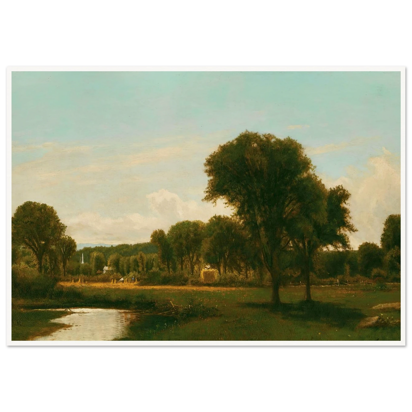 Medfield Landscape (circa 1868-69) Art Print | George Inness - Framed Poster - 30x40 cm / 12x16″ - Black frame