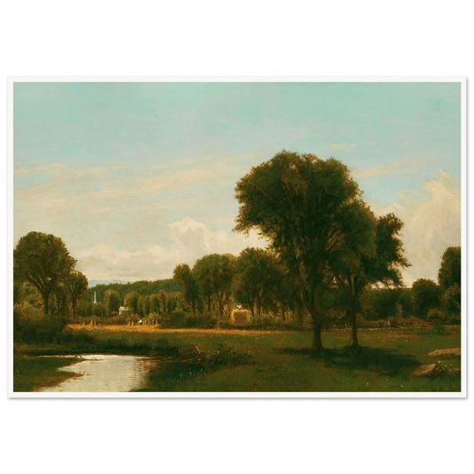 Medfield Landscape (circa 1868-69) Art Print | George Inness - Framed Poster - 30x40 cm / 12x16″ - Black frame