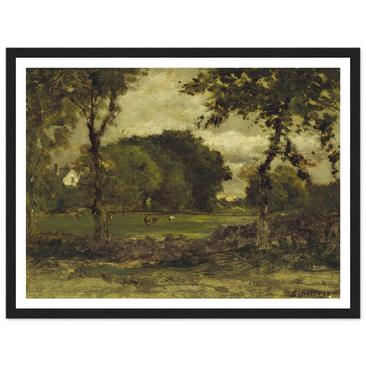 Medfield, Massachusetts (A Medfield Farm) (circa 1866) Art Print | George Inness - Framed Poster - 30x40 cm / 12x16″ - Black frame