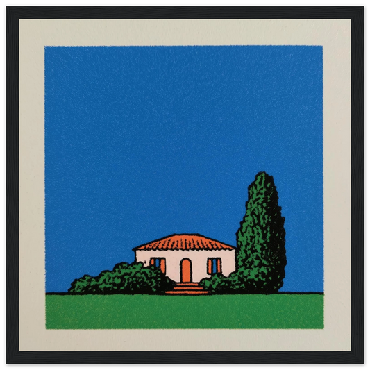Mediterranean Blue - Framed Poster - 30x30 cm / 12x12″ - Black frame