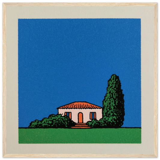 Mediterranean Blue - Framed Poster - 30x30 cm / 12x12″ - Black frame