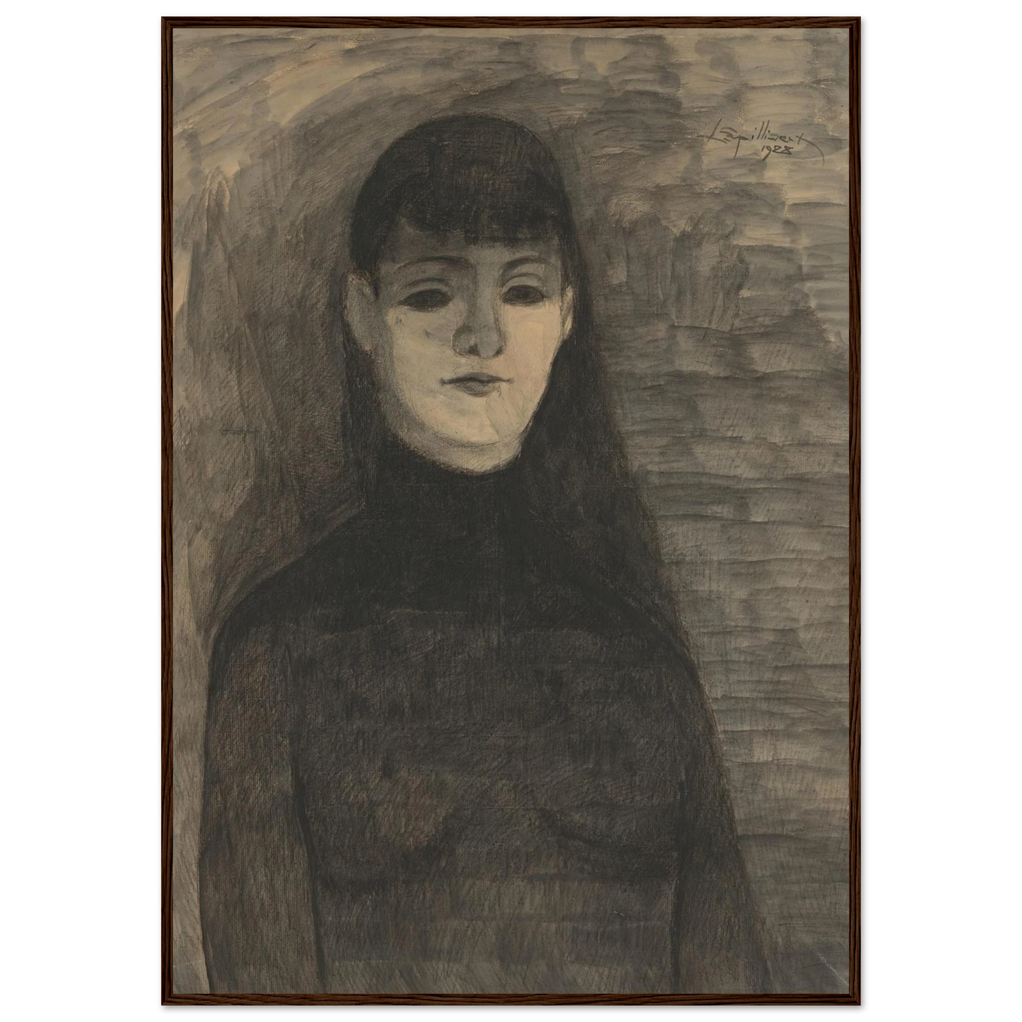 Melancholie (1928) Art Print | Leon Spilliaert - Framed Poster - 30x40 cm / 12x16″ - Black frame