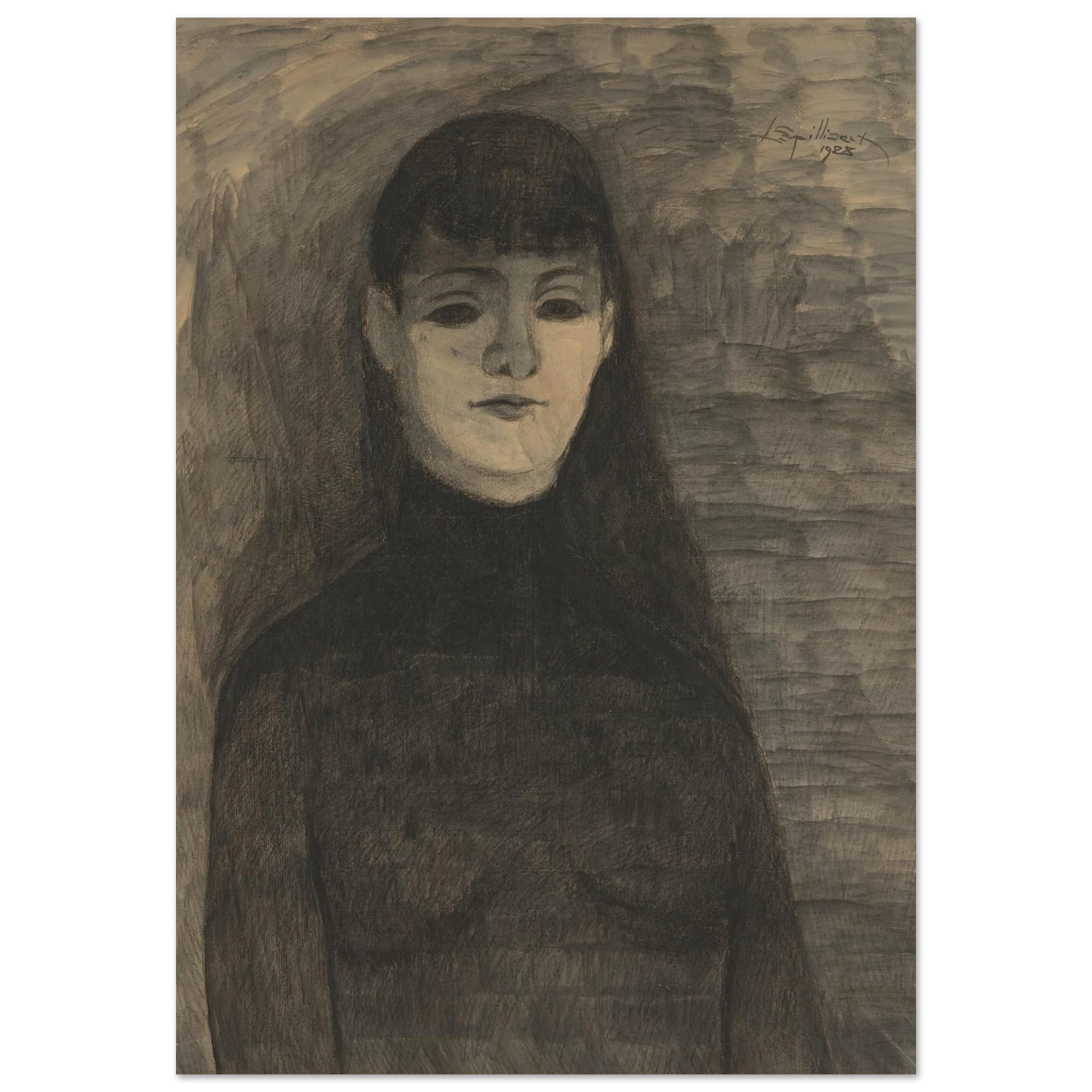 Melancholie (1928) Art Print | Leon Spilliaert - Framed Poster - 30x40 cm / 12x16″ - Black frame