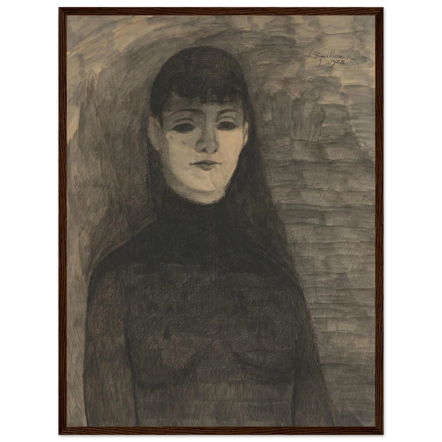 Melancholie (1928) Art Print | Leon Spilliaert - Framed Poster - 30x40 cm / 12x16″ - Black frame