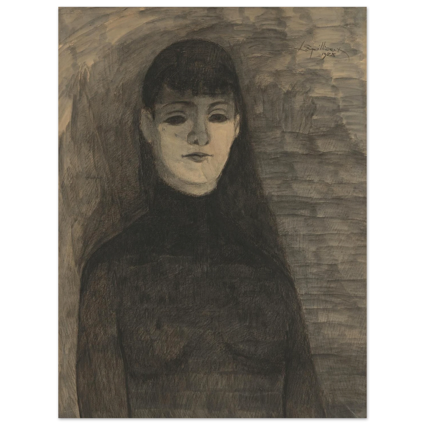 Melancholie (1928) Art Print | Leon Spilliaert - Framed Poster - 30x40 cm / 12x16″ - Black frame