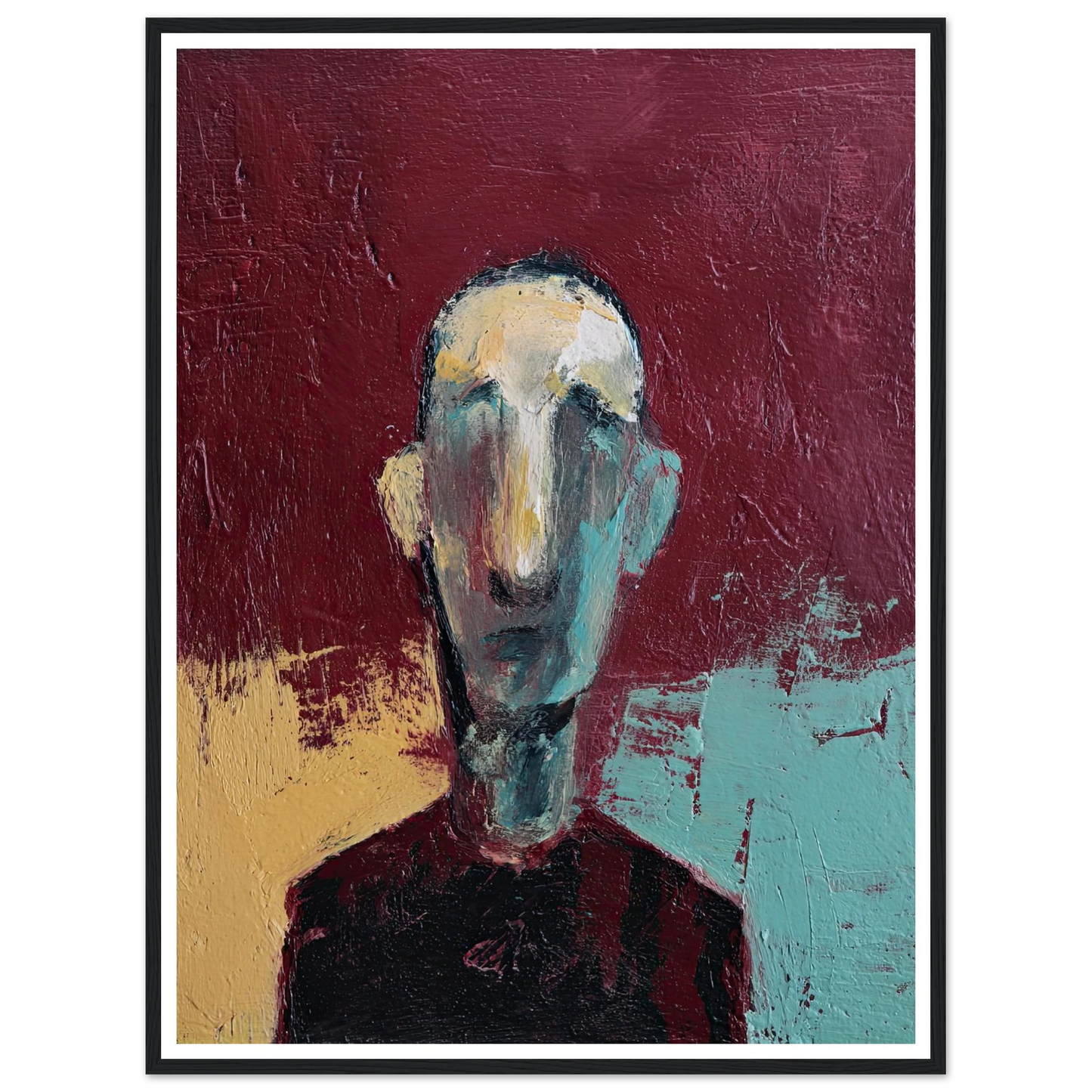 Melancholy in Crimson Hue - Framed Poster - 30x40 cm / 12x16″ - Black frame