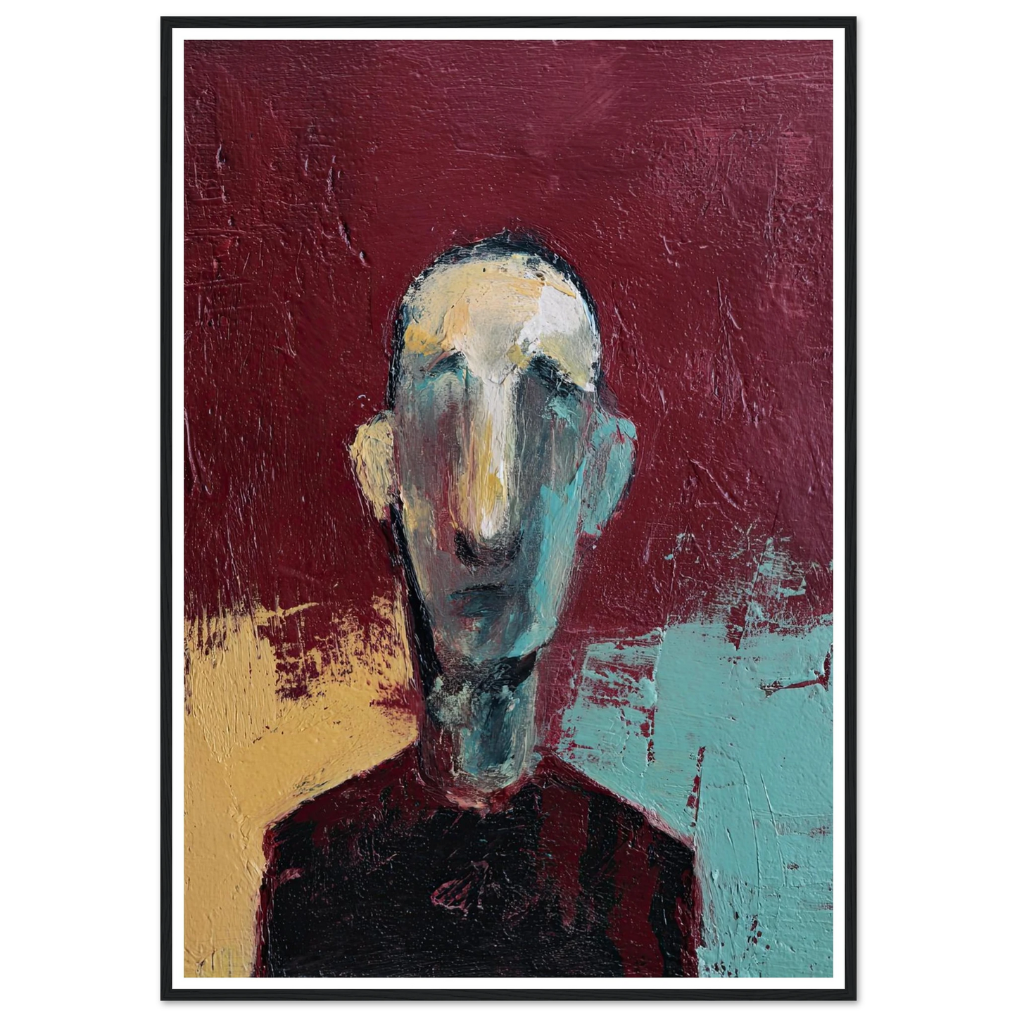 Melancholy in Crimson Hue - Framed Poster - 30x40 cm / 12x16″ - Black frame