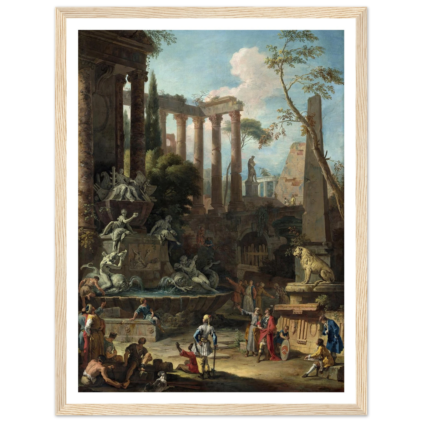 Memorial to Admiral Sir Clowdisley Shovell (1725) Art Print | Sebastiano Ricci - Framed Poster - 30x40 cm / 12x16″ - Black frame