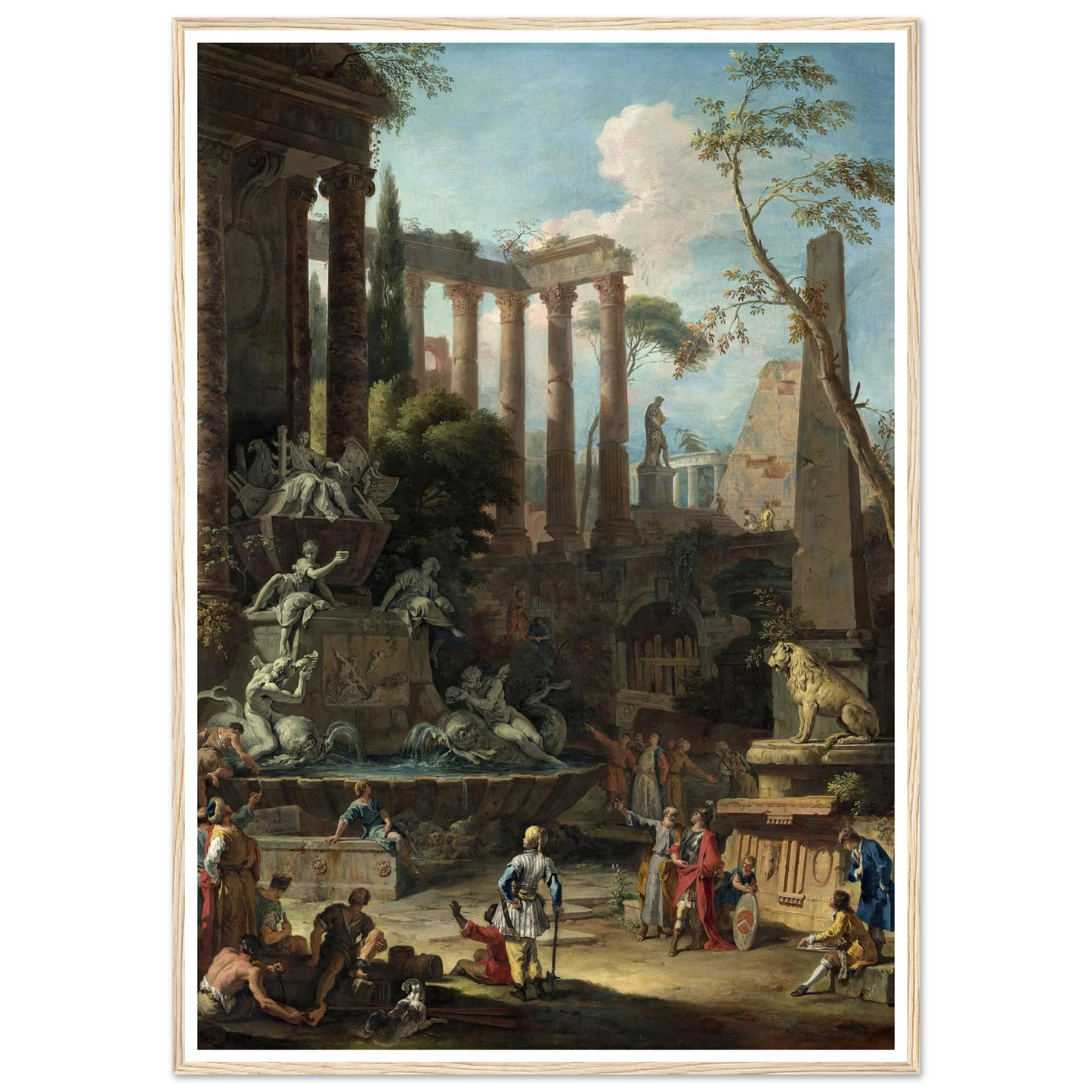 Memorial to Admiral Sir Clowdisley Shovell (1725) Art Print | Sebastiano Ricci - Framed Poster - 30x40 cm / 12x16″ - Black frame