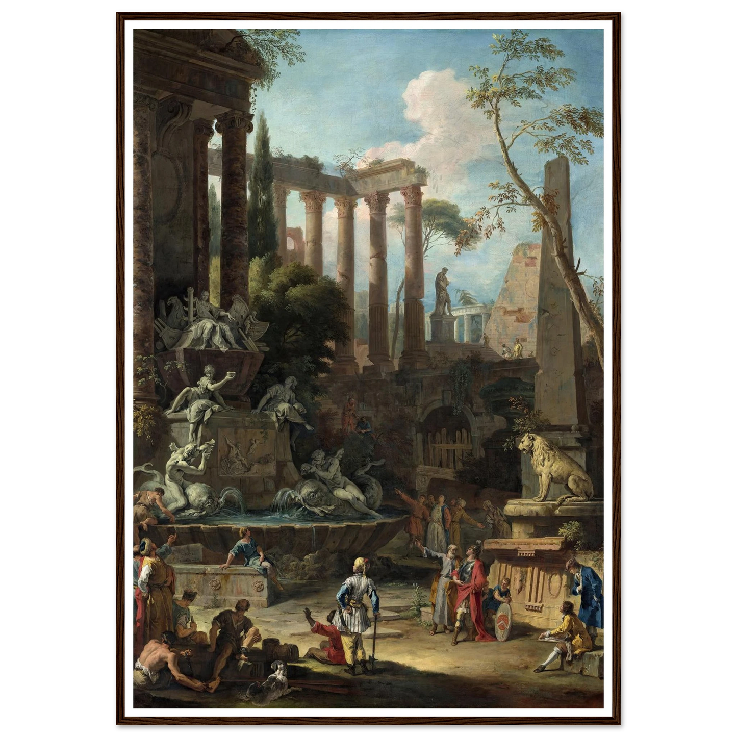 Memorial to Admiral Sir Clowdisley Shovell (1725) Art Print | Sebastiano Ricci - Framed Poster - 30x40 cm / 12x16″ - Black frame