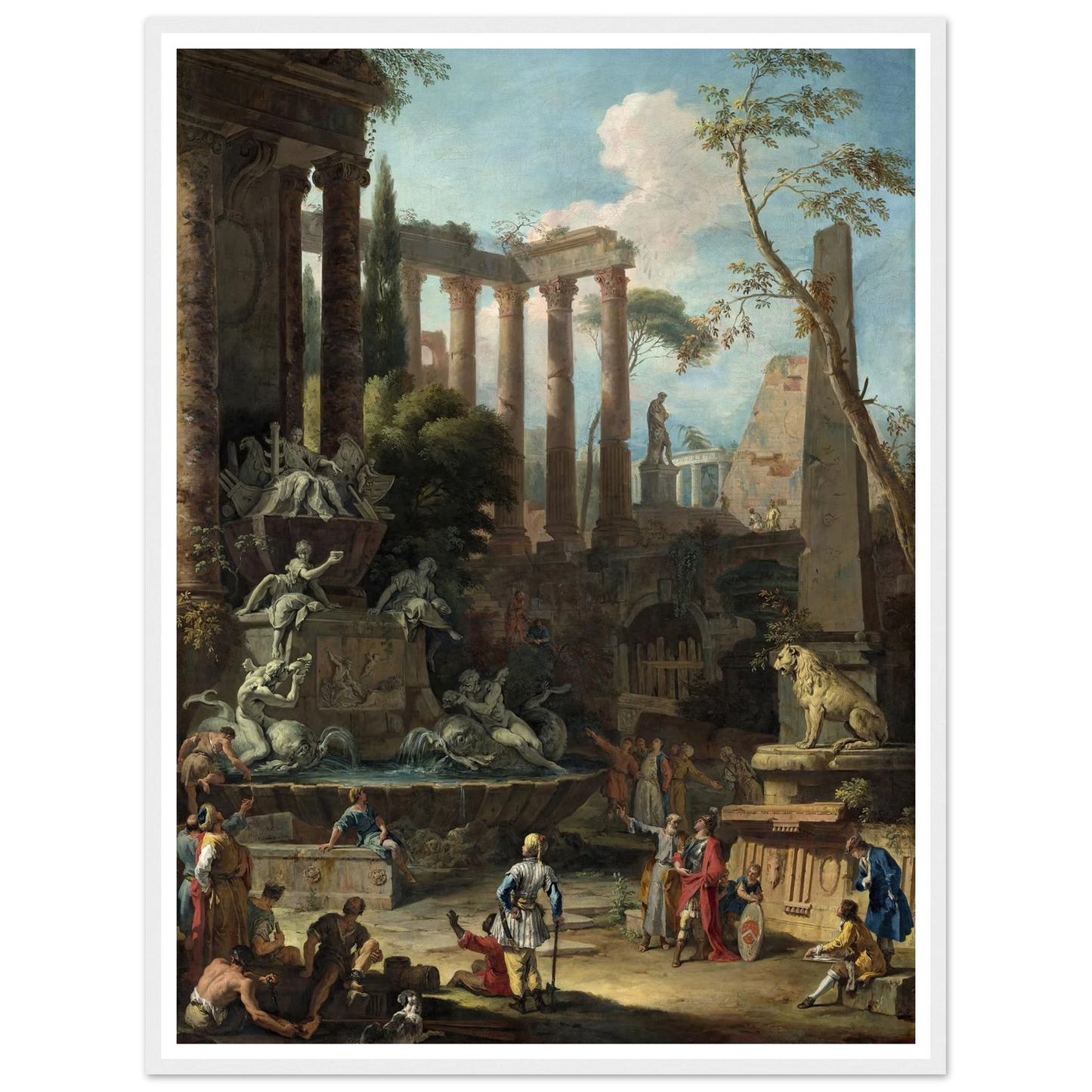 Memorial to Admiral Sir Clowdisley Shovell (1725) Art Print | Sebastiano Ricci - Framed Poster - 30x40 cm / 12x16″ - Black frame