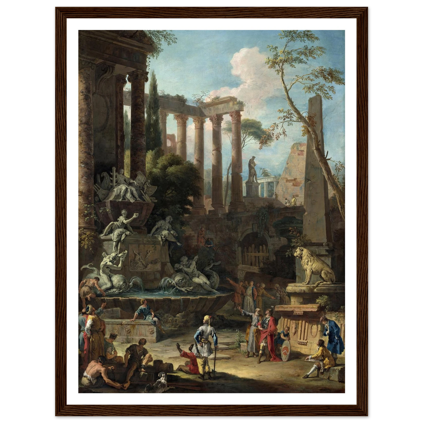 Memorial to Admiral Sir Clowdisley Shovell (1725) Art Print | Sebastiano Ricci - Framed Poster - 30x40 cm / 12x16″ - Black frame