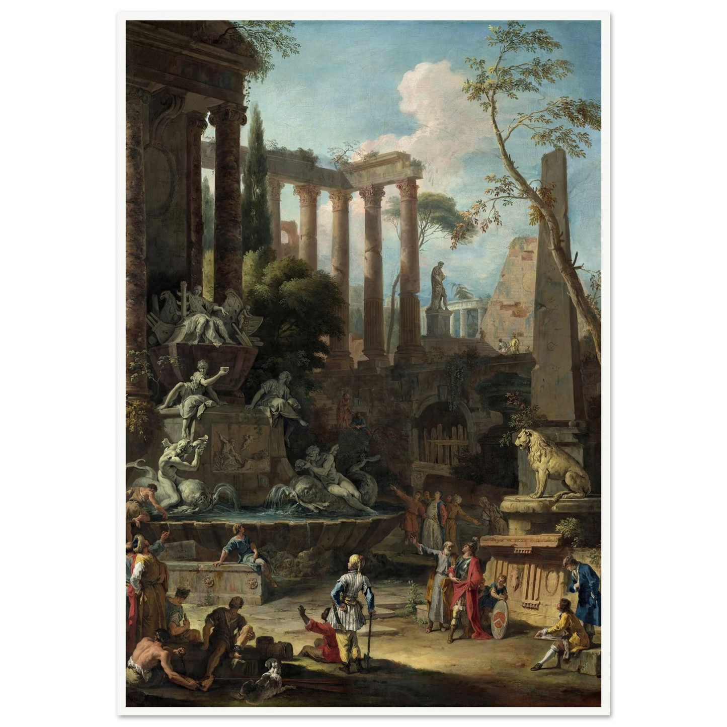 Memorial to Admiral Sir Clowdisley Shovell (1725) Art Print | Sebastiano Ricci - Framed Poster - 30x40 cm / 12x16″ - Black frame