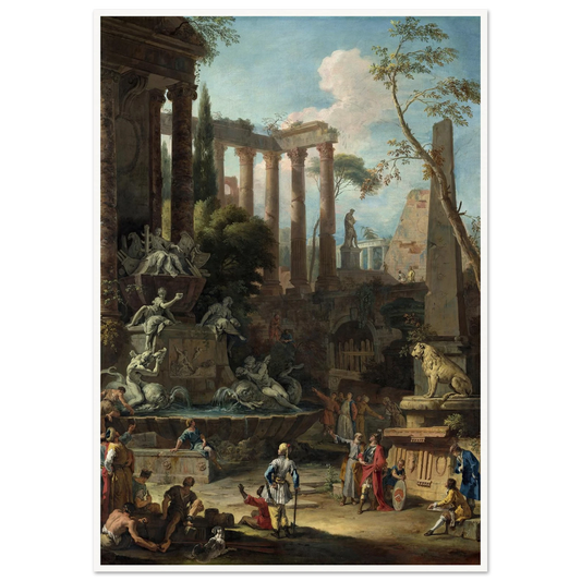 Memorial to Admiral Sir Clowdisley Shovell (1725) Art Print | Sebastiano Ricci - Framed Poster - 30x40 cm / 12x16″ - Black frame