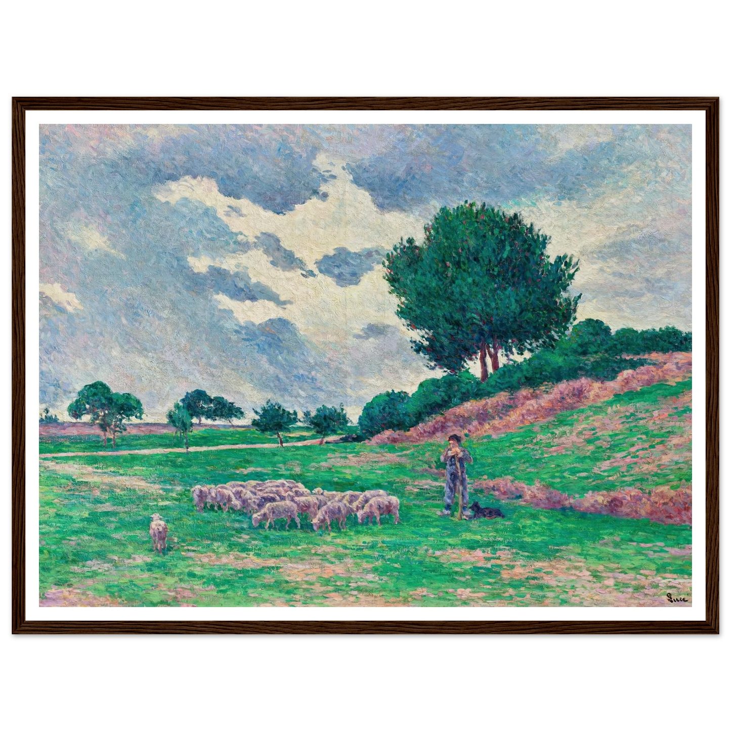 Méréville, le troupeau de moutons (1902-1903) Art Print | Maximilien Luce - Framed Poster - 30x40 cm / 12x16″ - Black frame
