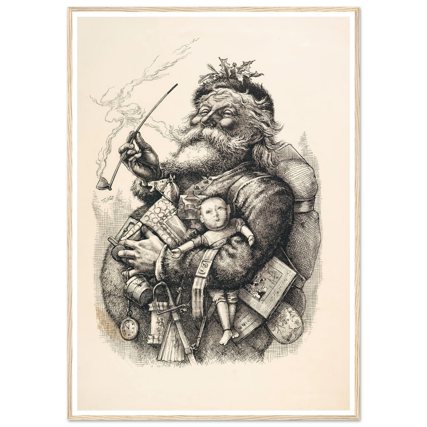 Merry Old Santa Claus - Framed Poster - 30x40 cm / 12x16″ - Black frame