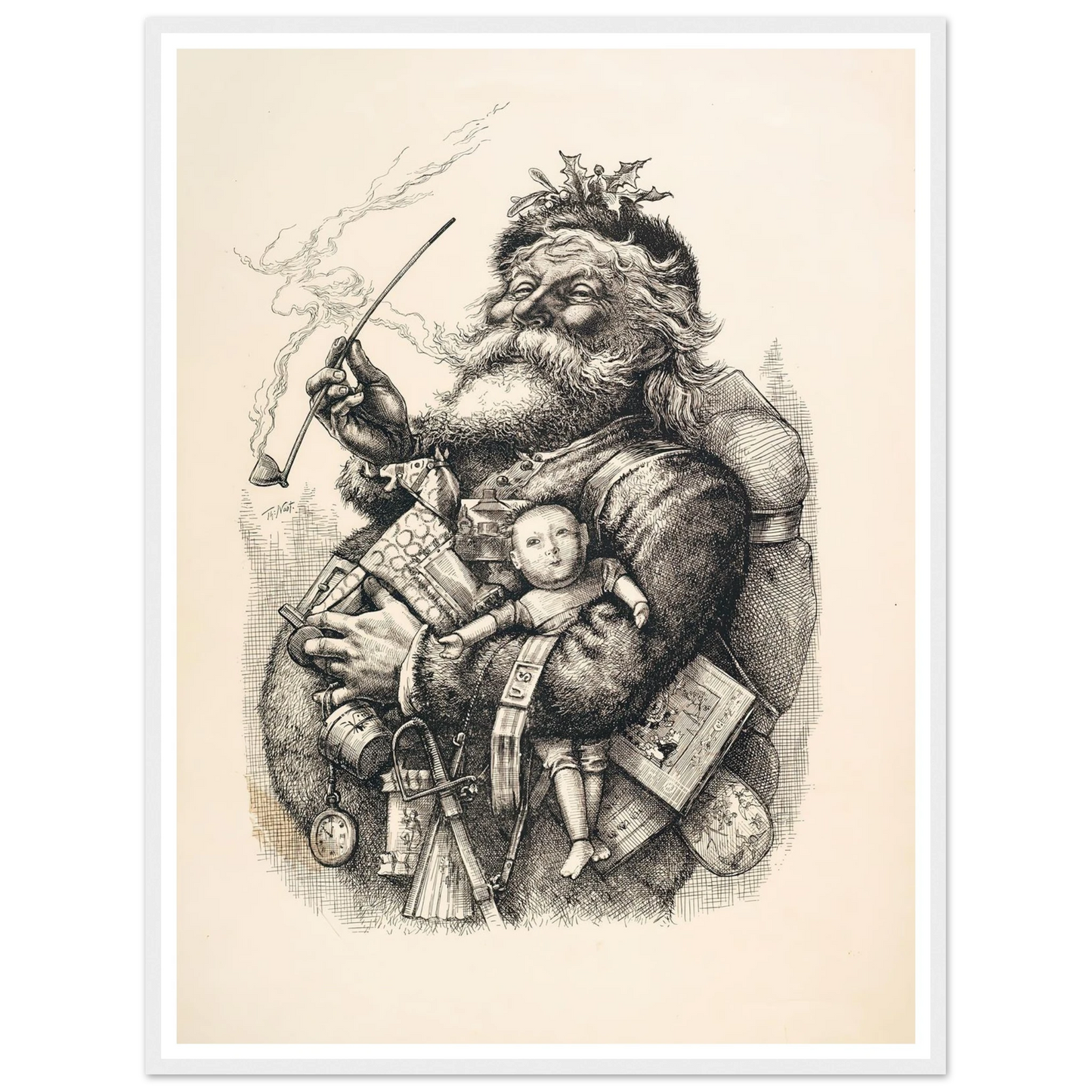 Merry Old Santa Claus - Framed Poster - 30x40 cm / 12x16″ - Black frame