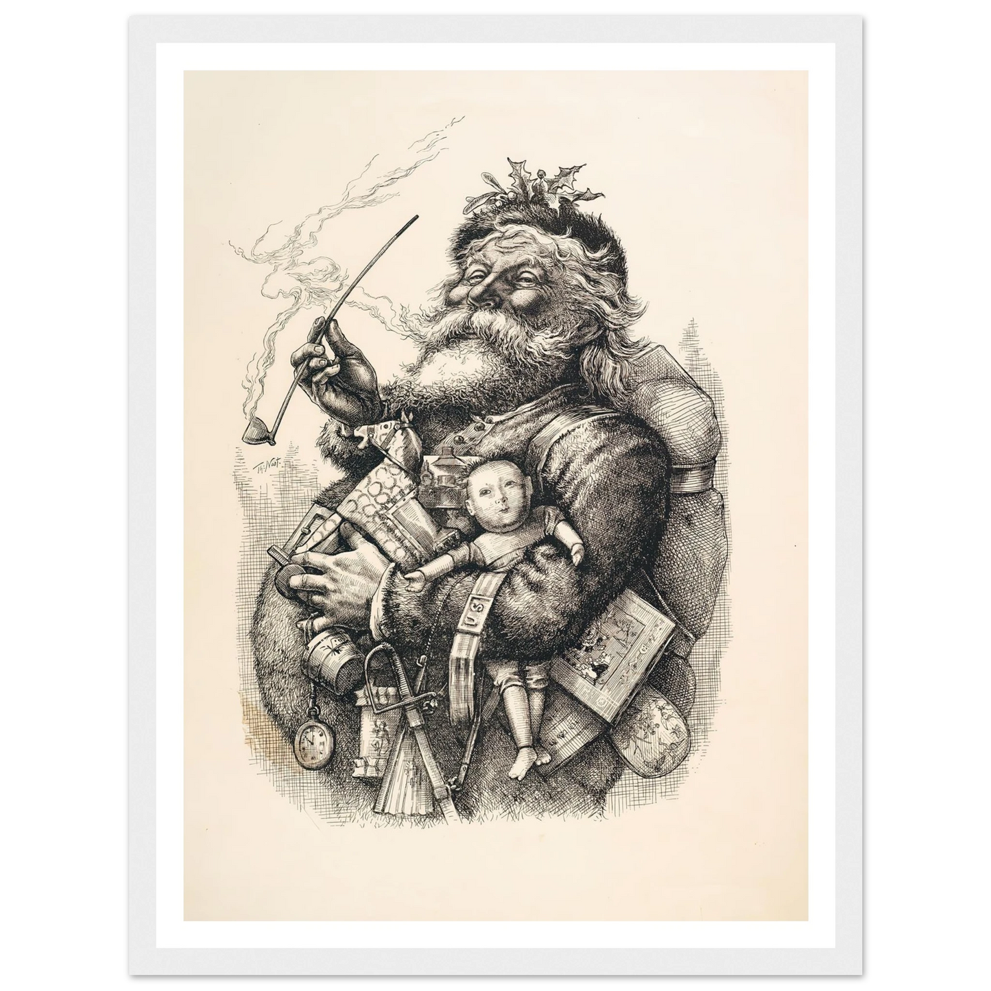 Merry Old Santa Claus - Framed Poster - 30x40 cm / 12x16″ - Black frame