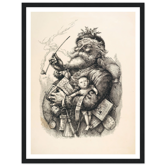 Merry Old Santa Claus - Framed Poster - 30x40 cm / 12x16″ - Black frame