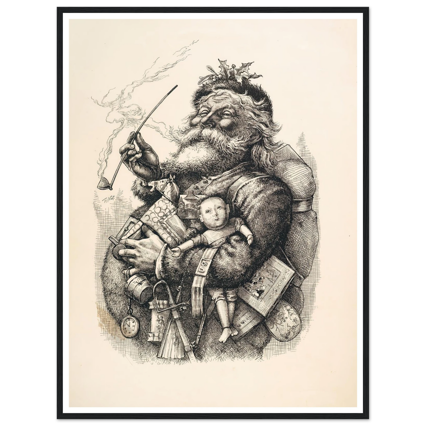 Merry Old Santa Claus - Framed Poster - 30x40 cm / 12x16″ - Black frame