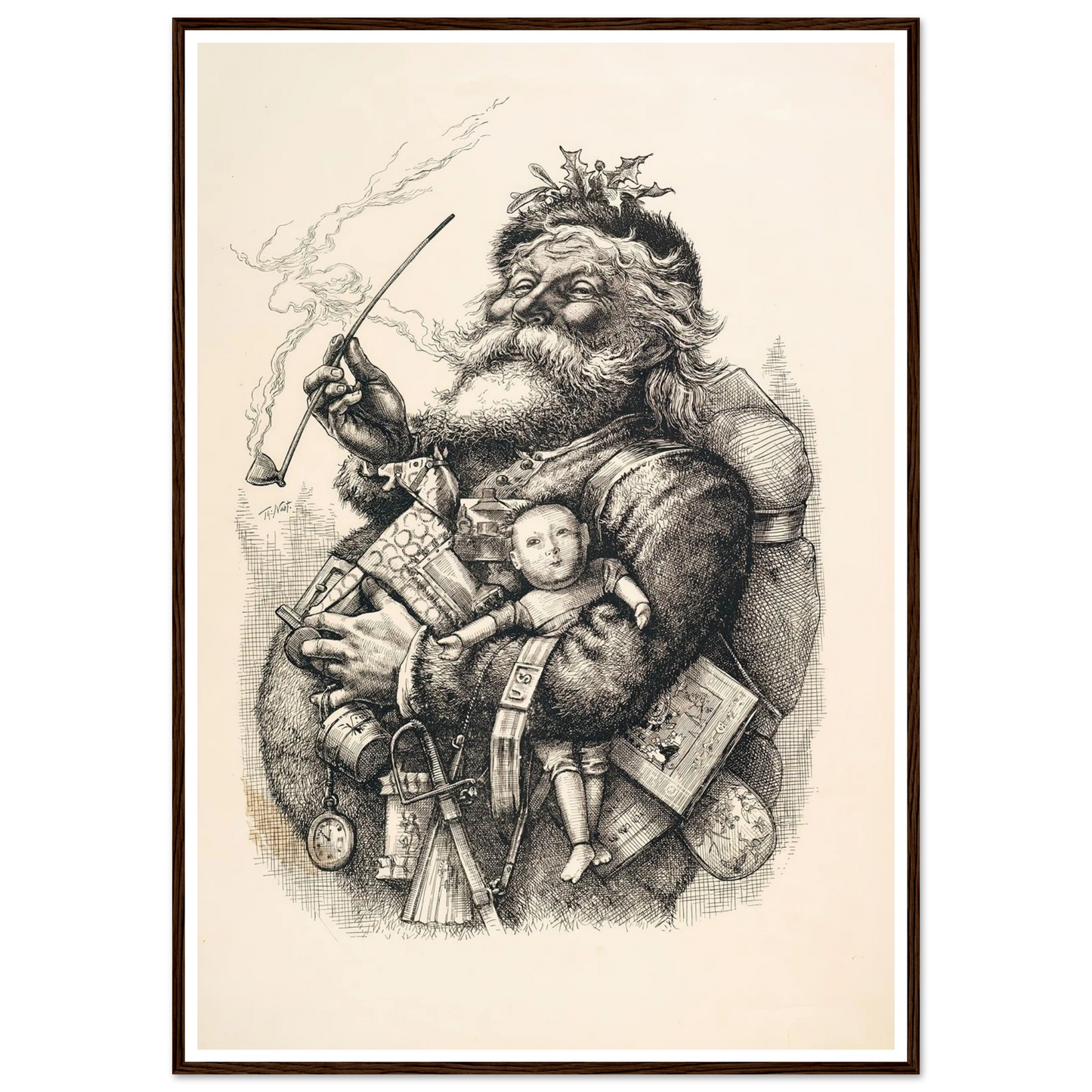 Merry Old Santa Claus - Framed Poster - 30x40 cm / 12x16″ - Black frame