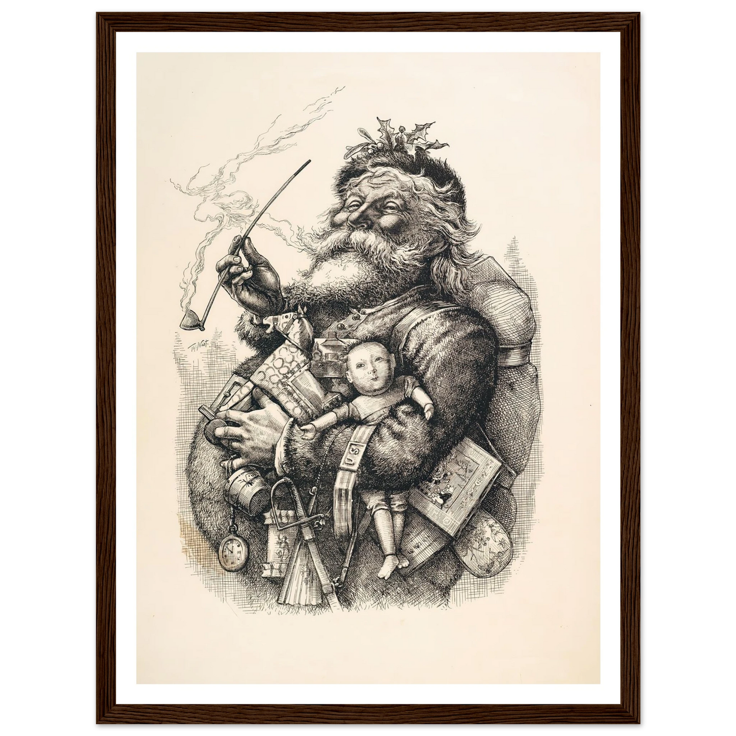 Merry Old Santa Claus - Framed Poster - 30x40 cm / 12x16″ - Black frame
