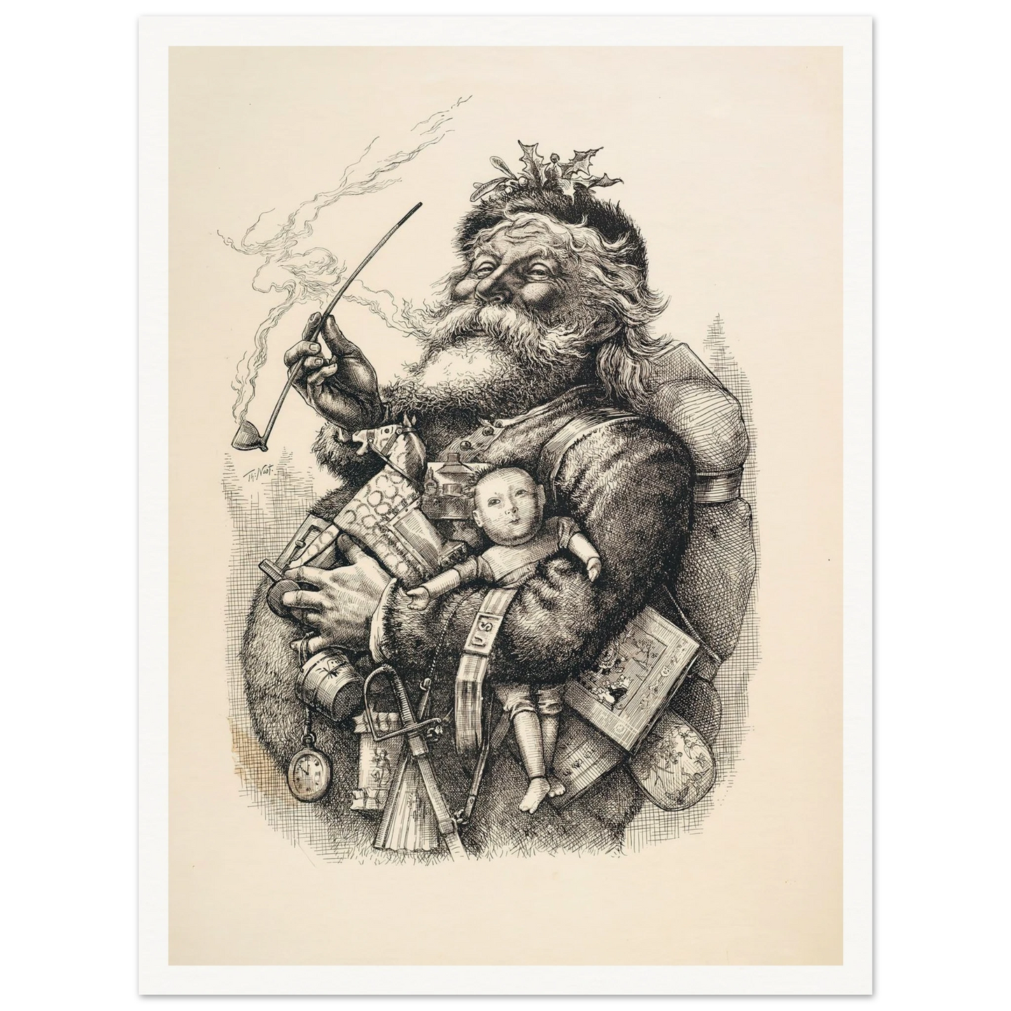 Merry Old Santa Claus - Framed Poster - 30x40 cm / 12x16″ - Black frame