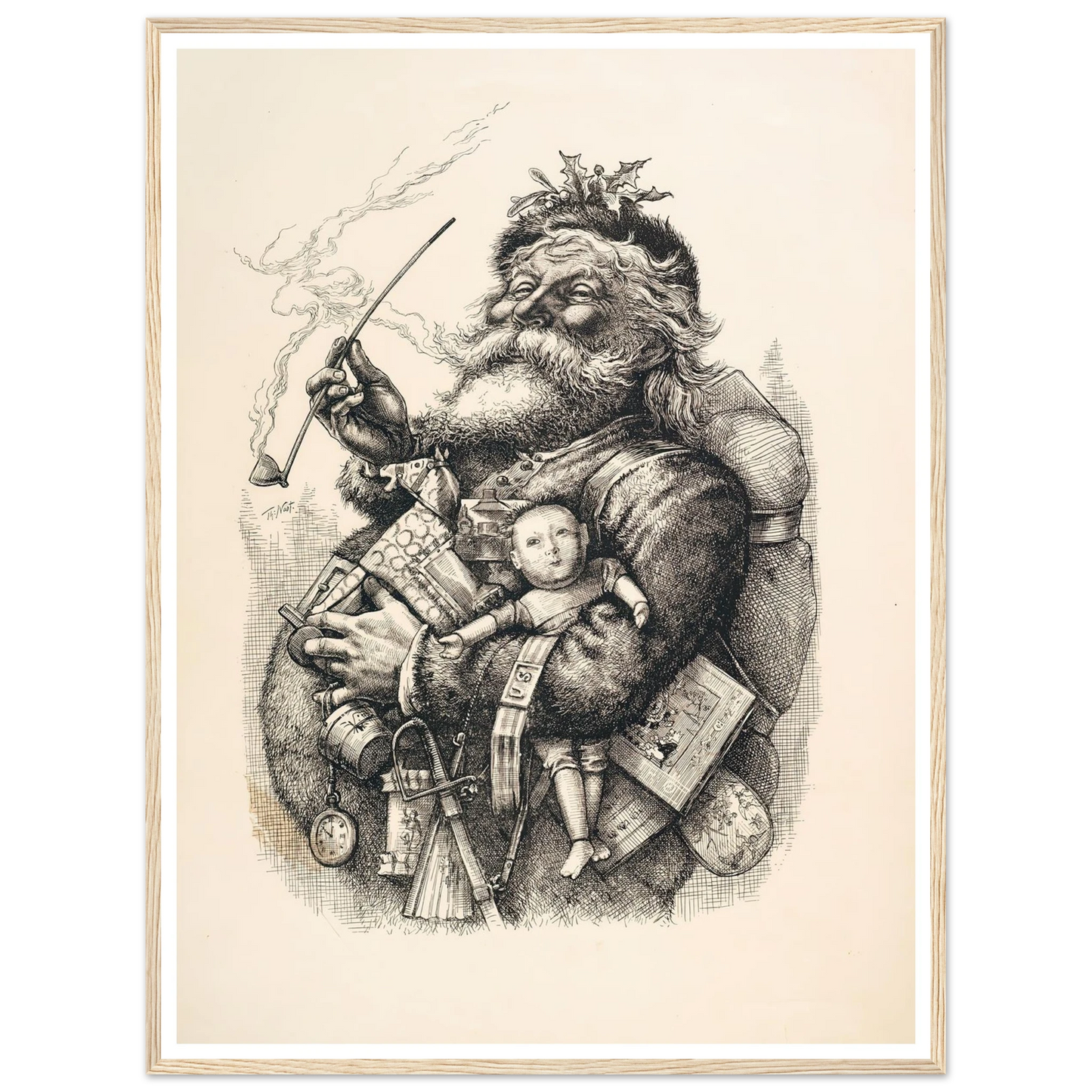 Merry Old Santa Claus - Framed Poster - 30x40 cm / 12x16″ - Black frame