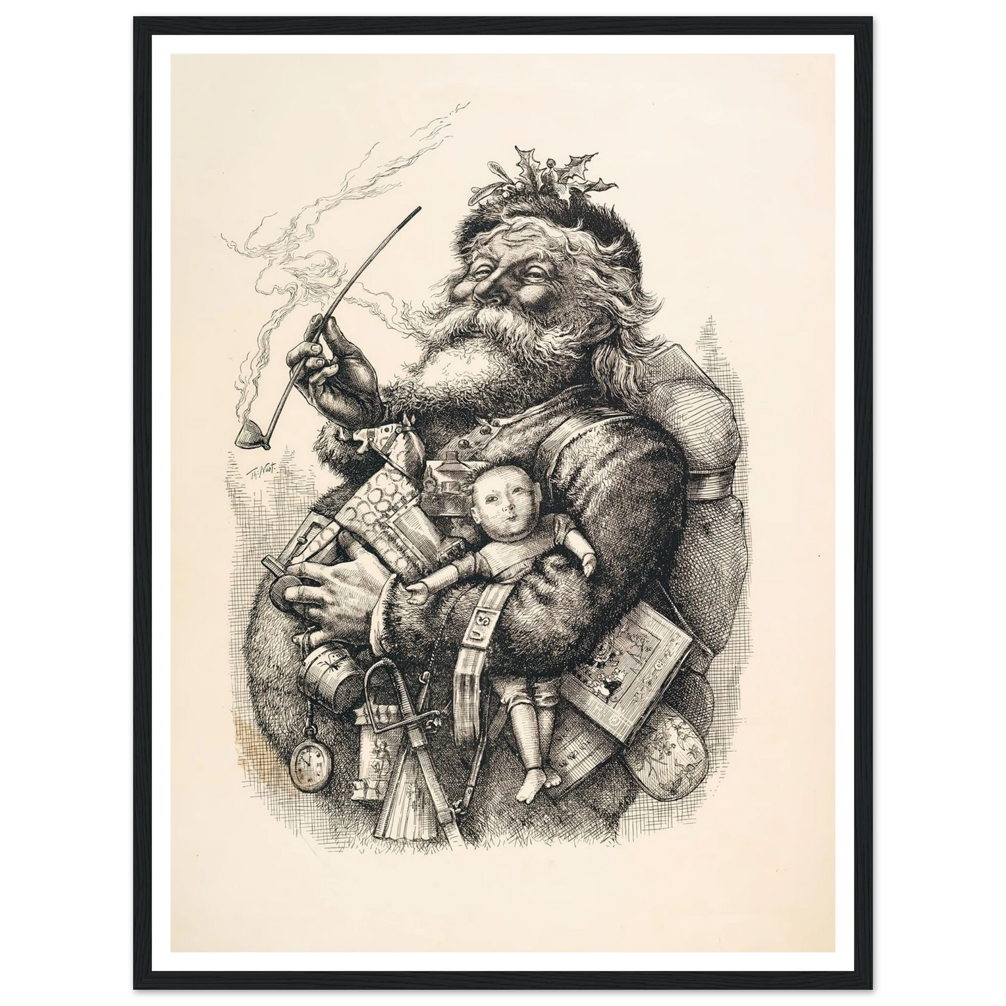 Merry Old Santa Claus - Framed Poster - 30x40 cm / 12x16″ - Black frame