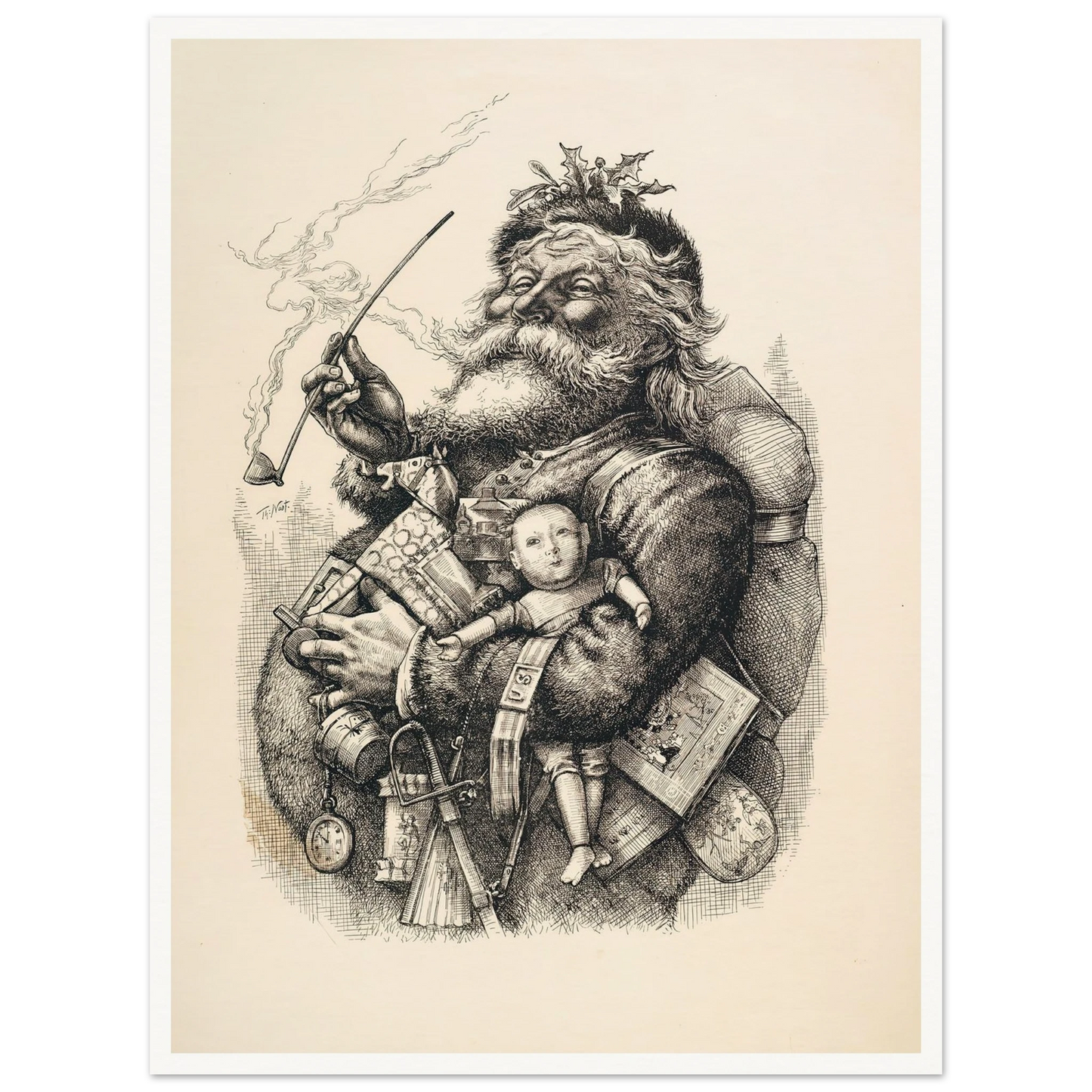 Merry Old Santa Claus - Framed Poster - 30x40 cm / 12x16″ - Black frame