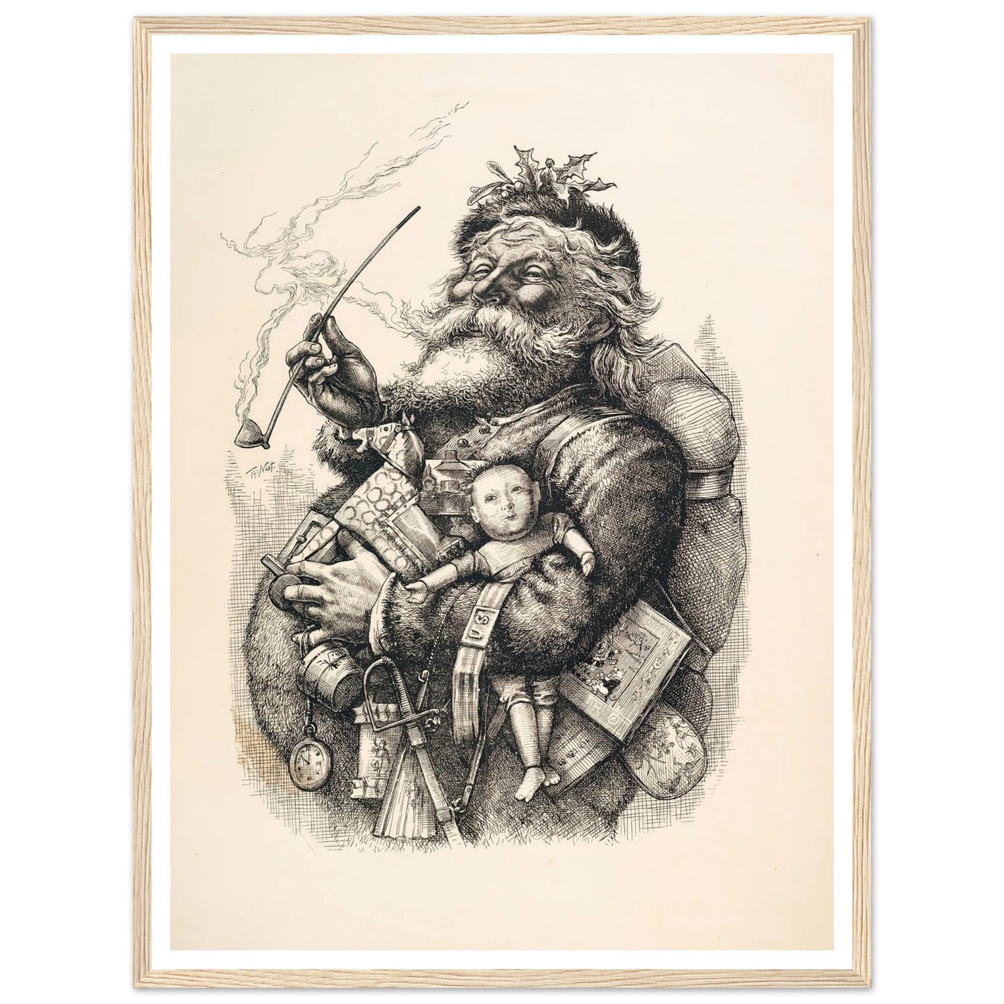 Merry Old Santa Claus - Framed Poster - 30x40 cm / 12x16″ - Black frame