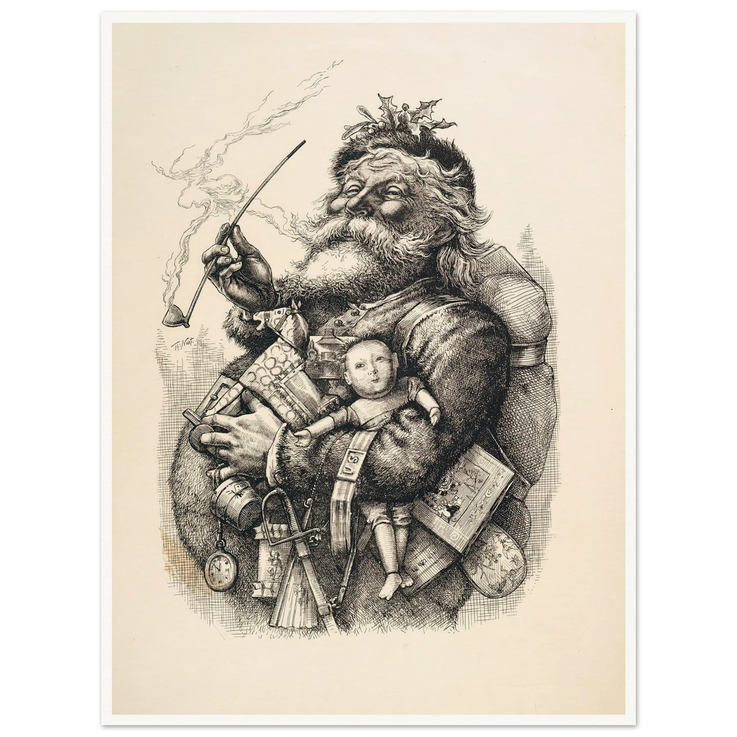 Merry Old Santa Claus - Framed Poster - 30x40 cm / 12x16″ - Black frame