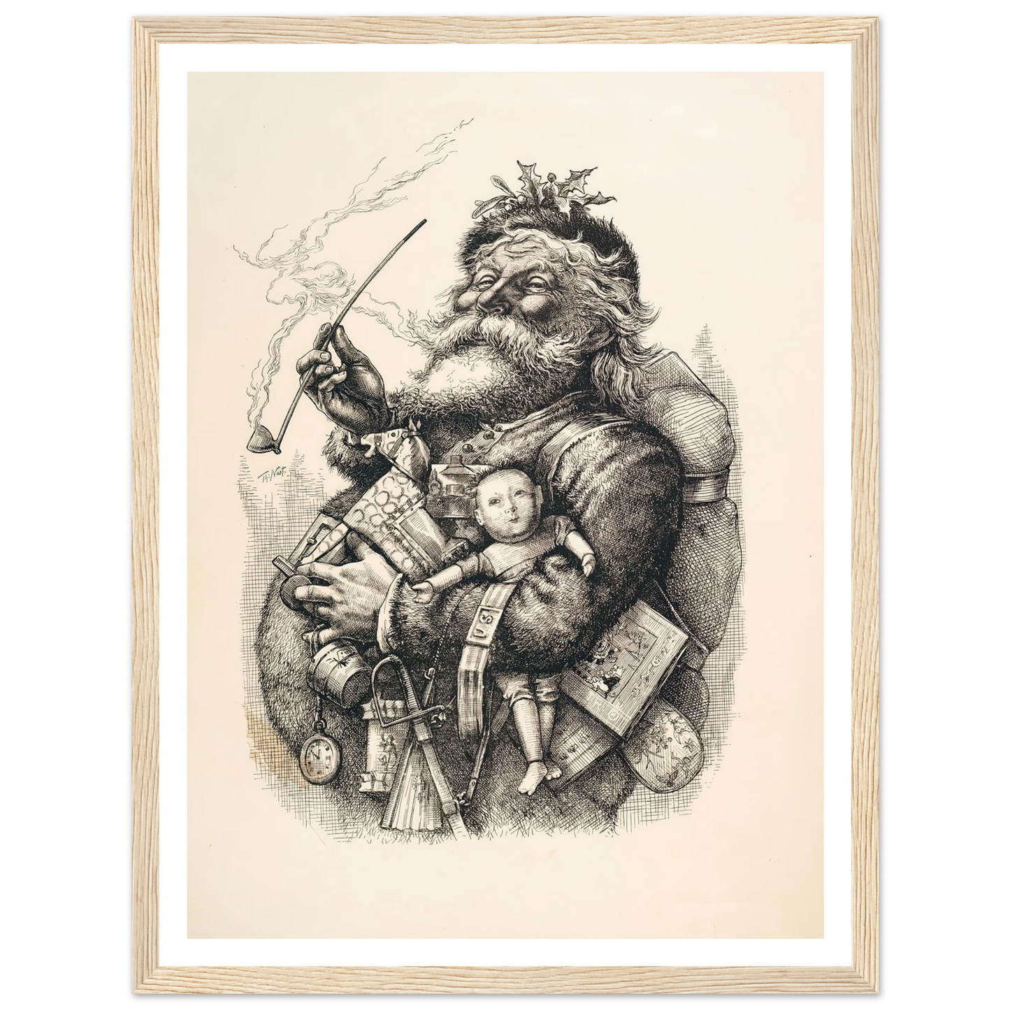 Merry Old Santa Claus - Framed Poster - 30x40 cm / 12x16″ - Black frame