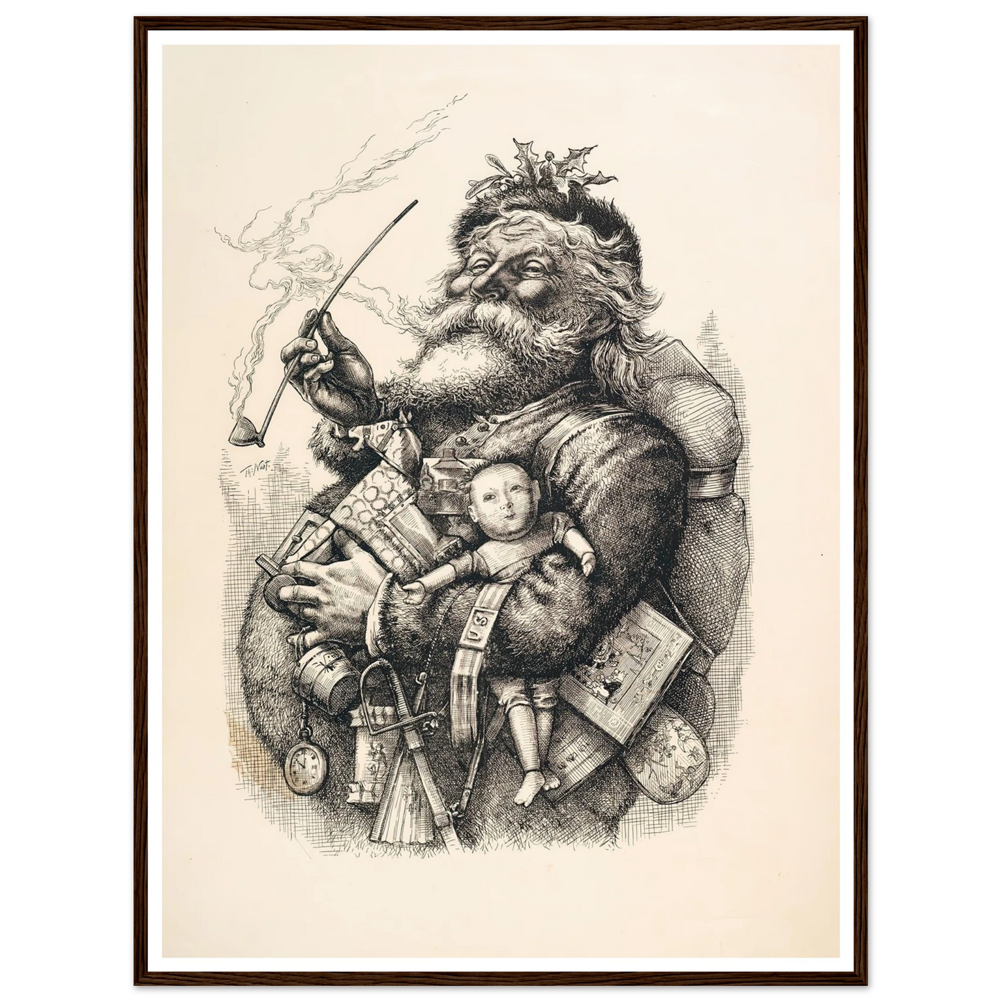 Merry Old Santa Claus - Framed Poster - 30x40 cm / 12x16″ - Black frame