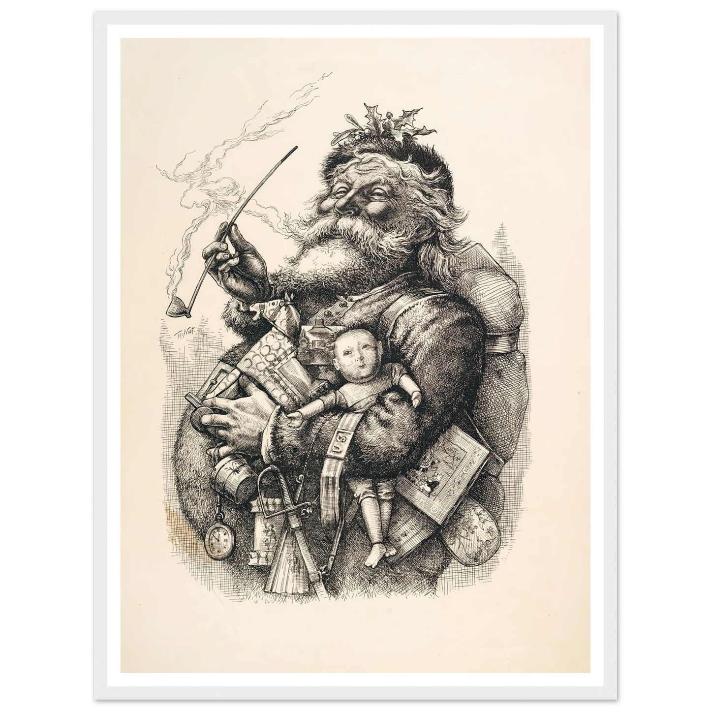 Merry Old Santa Claus - Framed Poster - 30x40 cm / 12x16″ - Black frame
