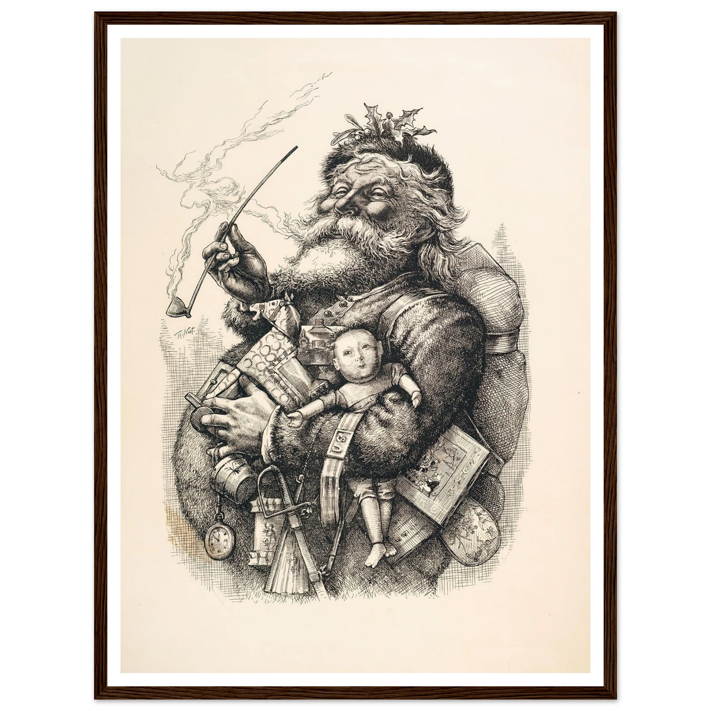 Merry Old Santa Claus - Framed Poster - 30x40 cm / 12x16″ - Black frame