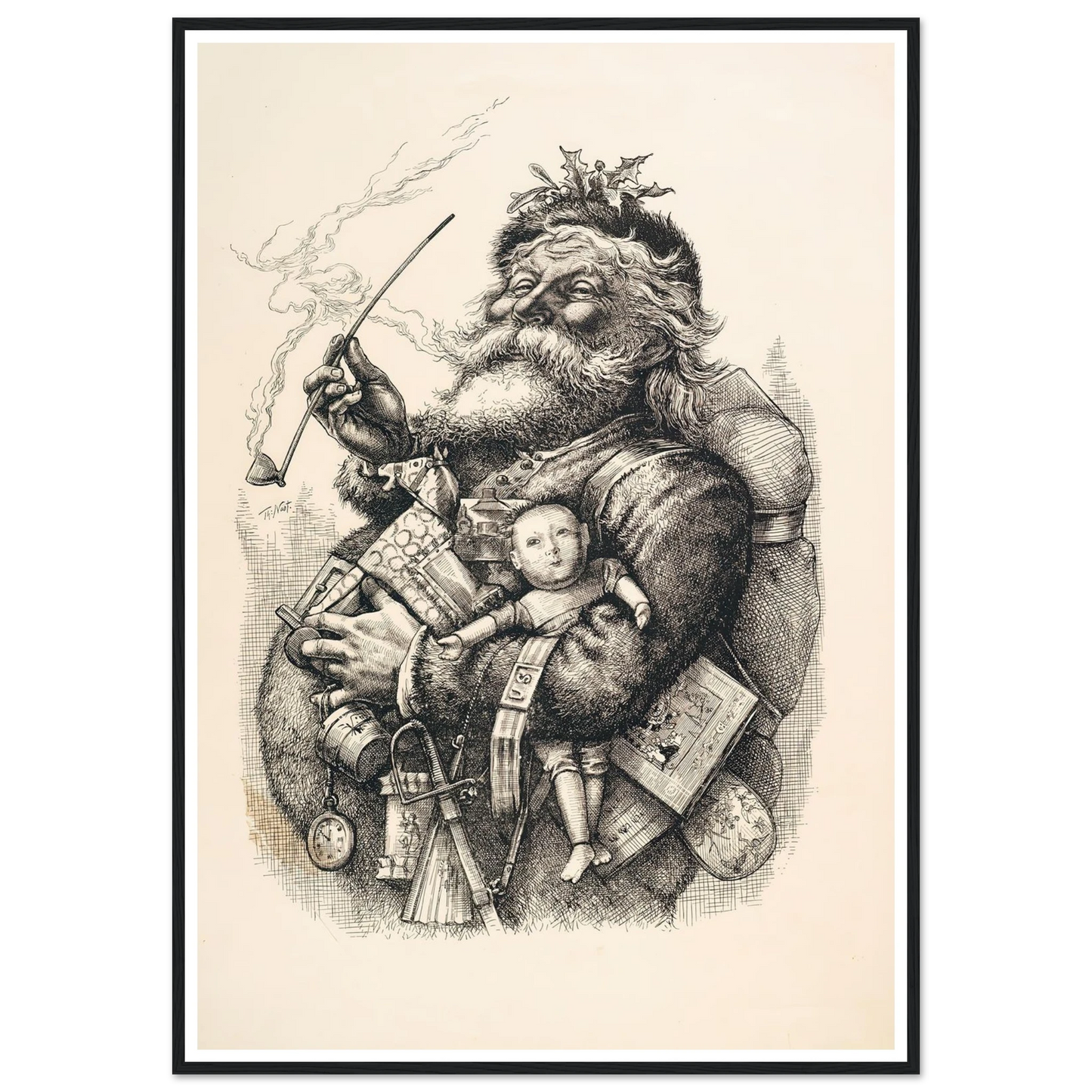 Merry Old Santa Claus - Framed Poster - 30x40 cm / 12x16″ - Black frame