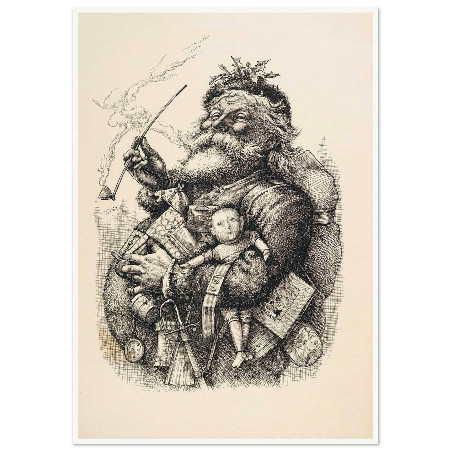 Merry Old Santa Claus - Framed Poster - 30x40 cm / 12x16″ - Black frame