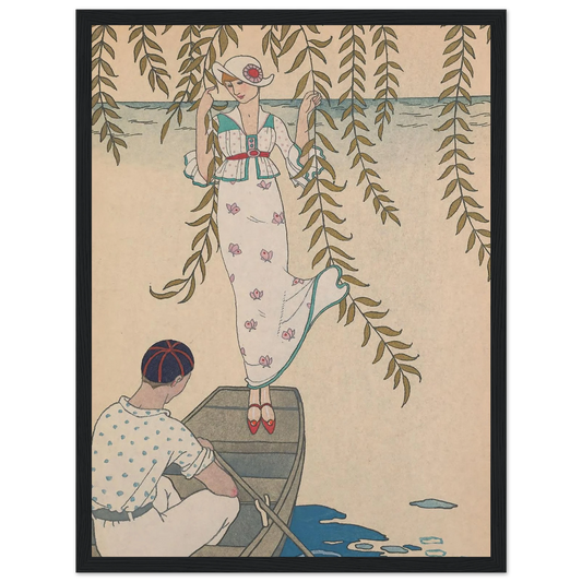 Midi Sur L’eau (1914) Art Print | George Barbier - Framed Poster - 30x40 cm / 12x16″ - Black frame