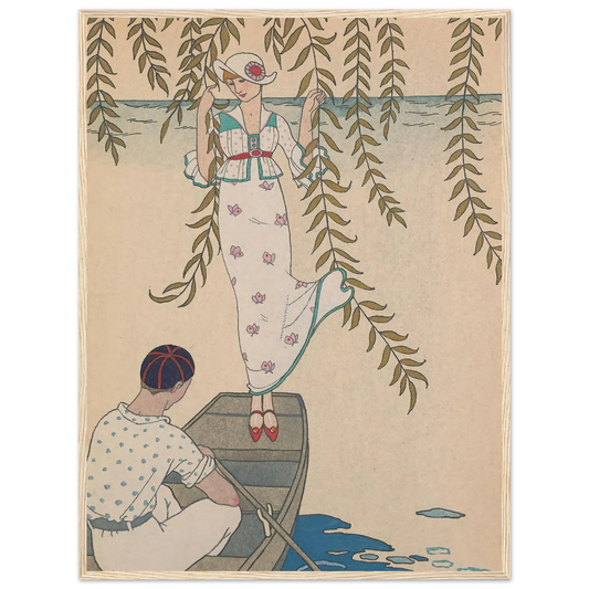 Midi Sur L’eau (1914) Art Print | George Barbier - Framed Poster - 30x40 cm / 12x16″ - Black frame