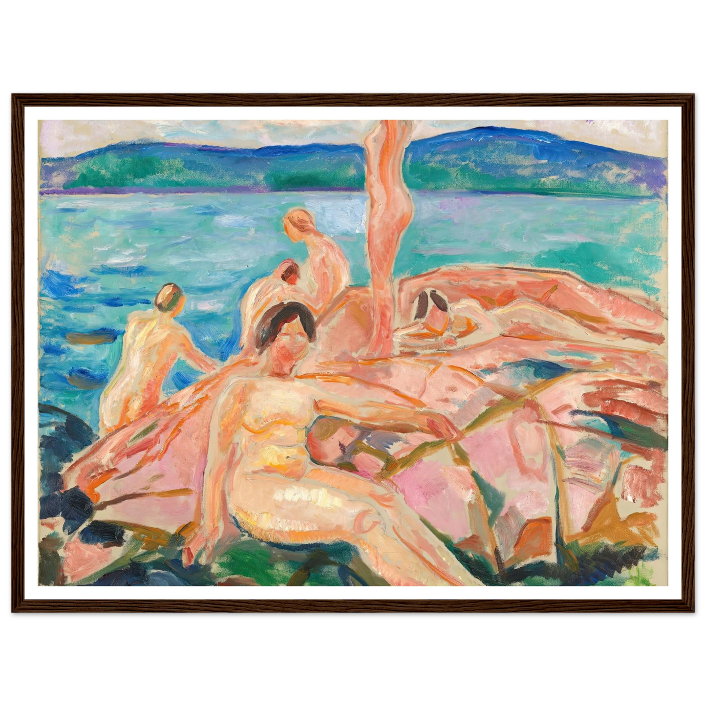 Midsummer (1915) Art Print | Edvard Munch - Framed Poster - 30x40 cm / 12x16″ - Black frame