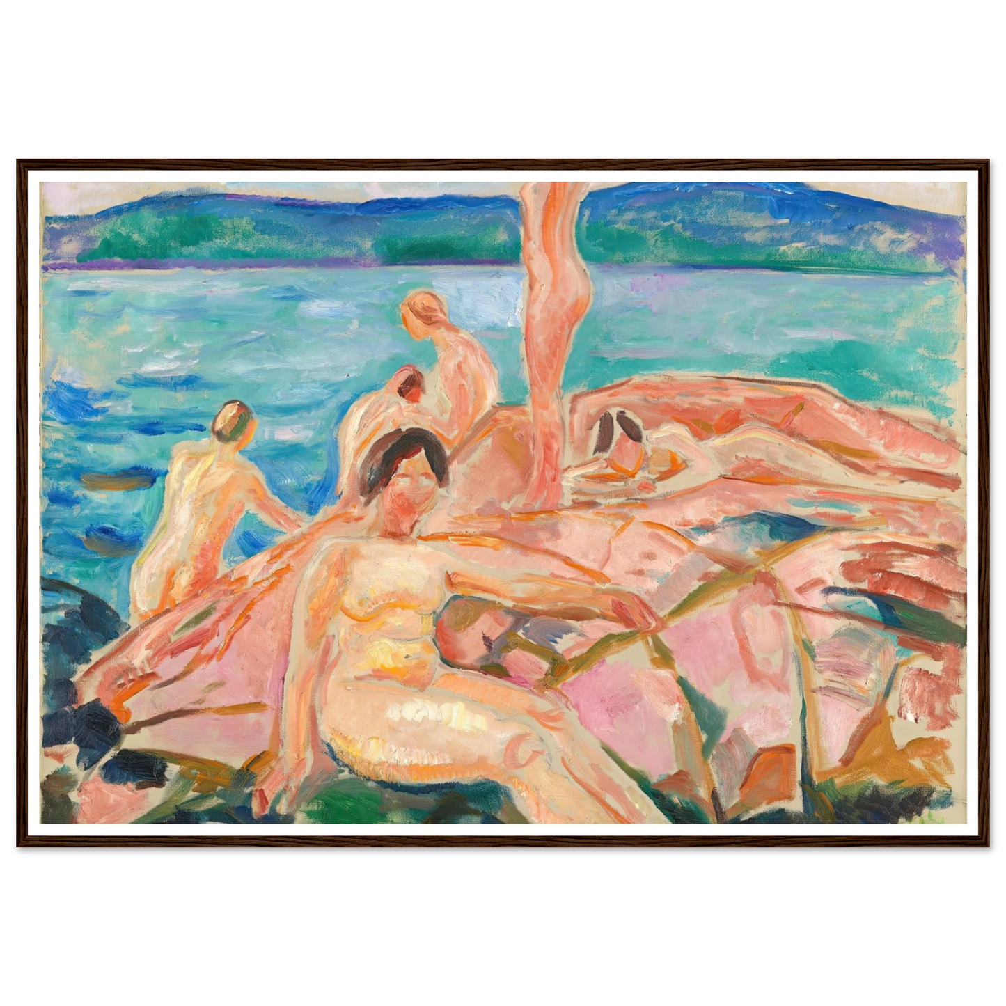 Midsummer (1915) Art Print | Edvard Munch - Framed Poster - 30x40 cm / 12x16″ - Black frame