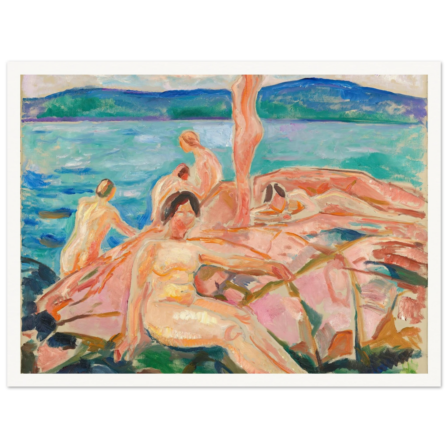 Midsummer (1915) Art Print | Edvard Munch - Framed Poster - 30x40 cm / 12x16″ - Black frame